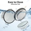 YOKODU 42oz Bacon Grease Container with Strainer,Enamel Ceramic Bacon Fat