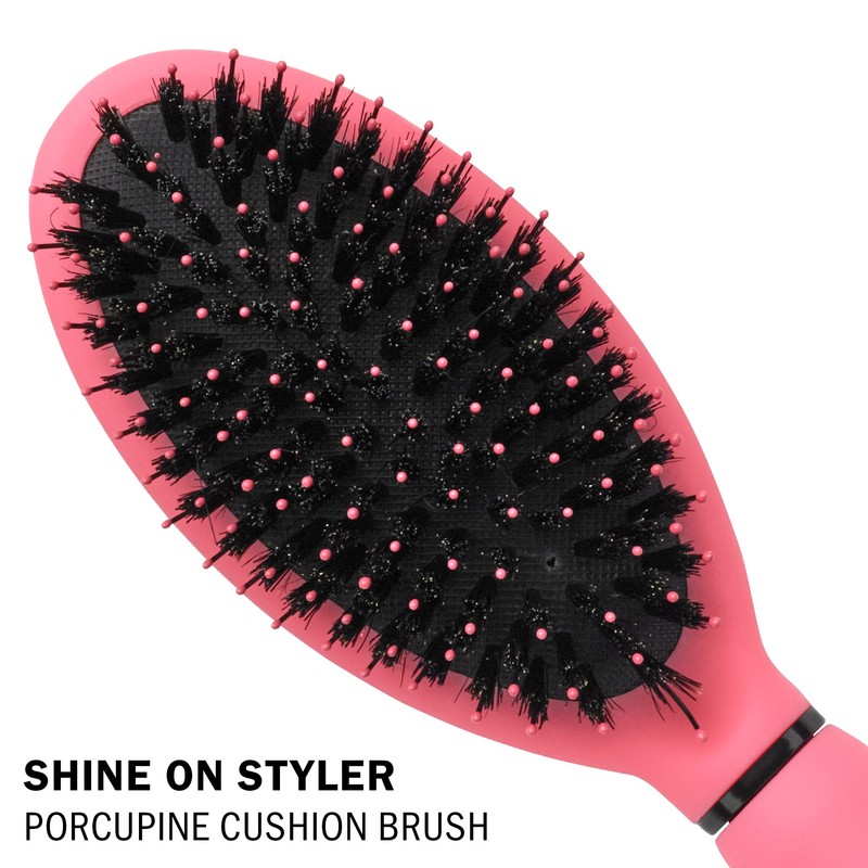 WIGO Cepillo ovalado de cerdas iónicas, suave y brillante