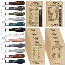 HyDren 36 Set Inspirational Church Gift Bible Verse Keychains Religious Cards with Opp Bags Motivational Silicone Key Ring Christmas Gift Appreciation Gift for Teacher Employee Coworker