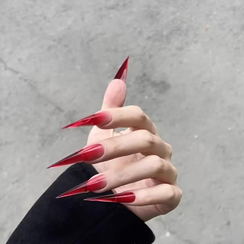 Luxury Press on Nails Long Curved Stiletto Handmade Eagle Claw