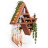 FM Moon Phase Triangle Shelf with Hooks - Rustic Moon