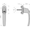 Basi -Saturn 7554-0000 Window Handle Lockable 2 Keys Simultaneous Locking