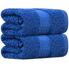 Towelogy Premium Face Cloths 100% Combed Cotton Fade Resistant 33x33cm - Super Soft Face Cleansing Towels Flannels Hotel Quality (2, Blue)