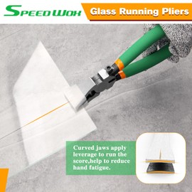 SPEEDWOX 10 x Heavy Duty Glass Tongs with Extra Rubber Tips, Professional Stained Glass Cutting Tool for Stained Glass, Mirrors, Tiles, Mosaic