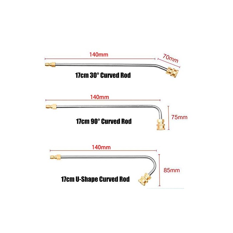 17 cm 3600PSI Pressure Washer Wand Extension Angle Quick Connect