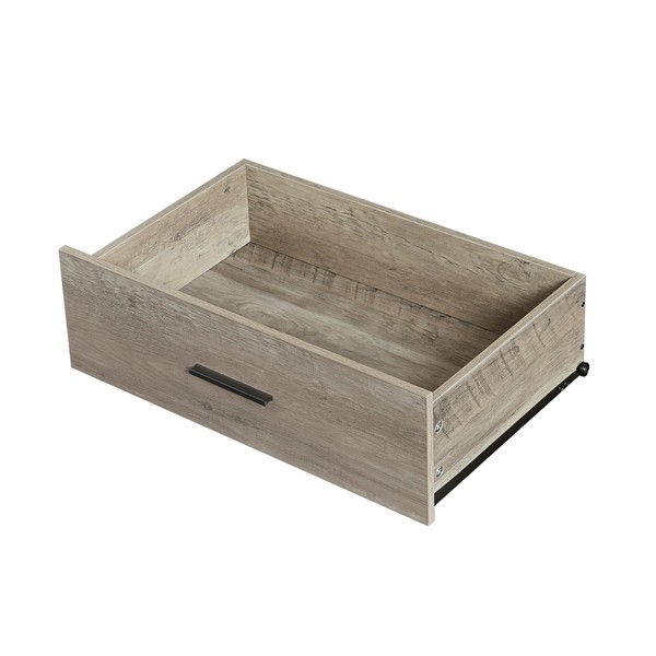 Heemab Multifunctional Rustic Grey Wooden Dresser with 6 Drawers, Sturdy