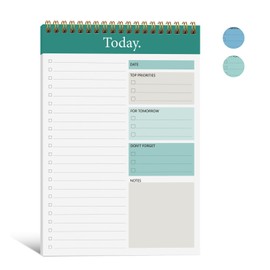 KMQOY To Do List Notepad - Daily Planner Pad Undated 52 Sheets Spiral Today Planner Note Pad Premium Thick Paper 6.5" x 9.8" For Work and Personal Organized - Green