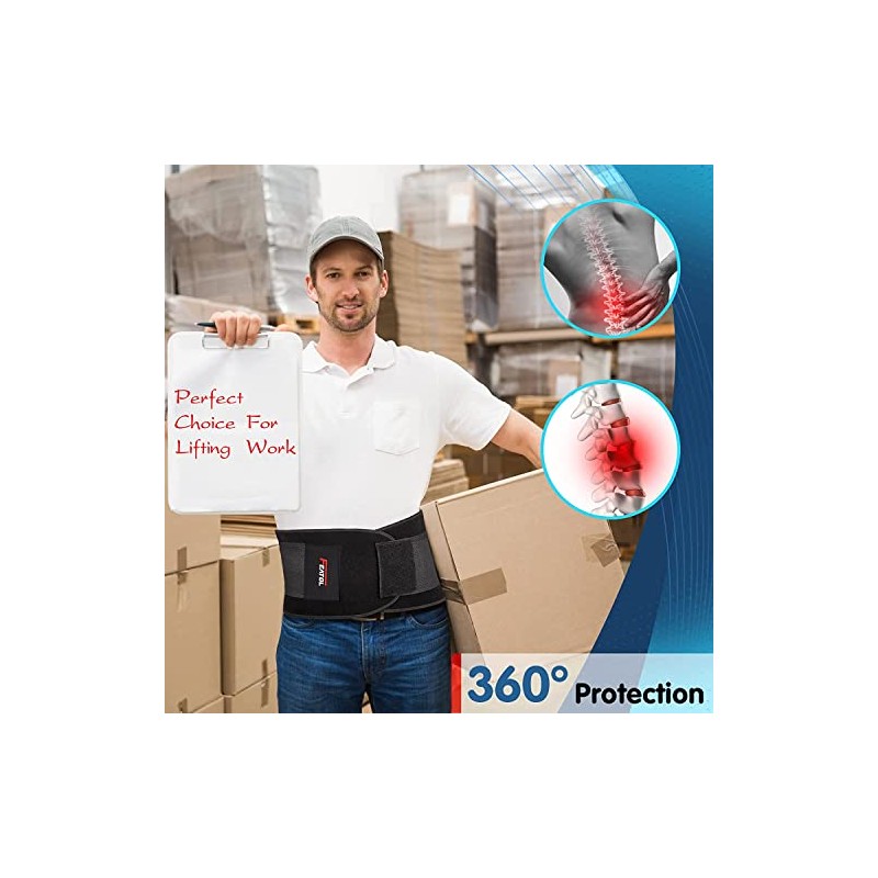 FEATOL - Cinturón de apoyo lumbar para dolor de espalda,
