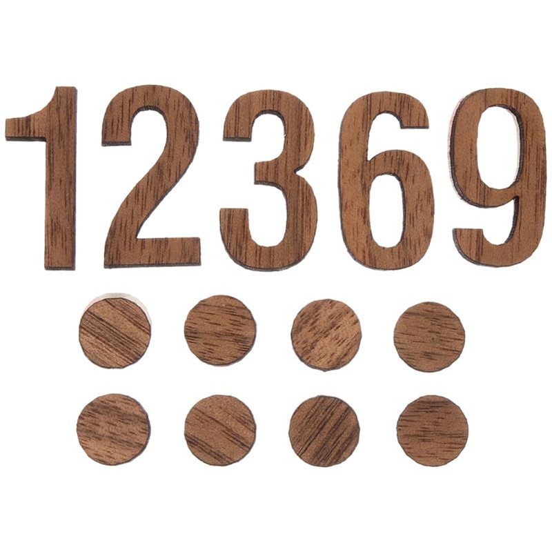 BESPORTBLE Clock Numbers Set Wooden Digital Clock Numbers Replacement Roman
