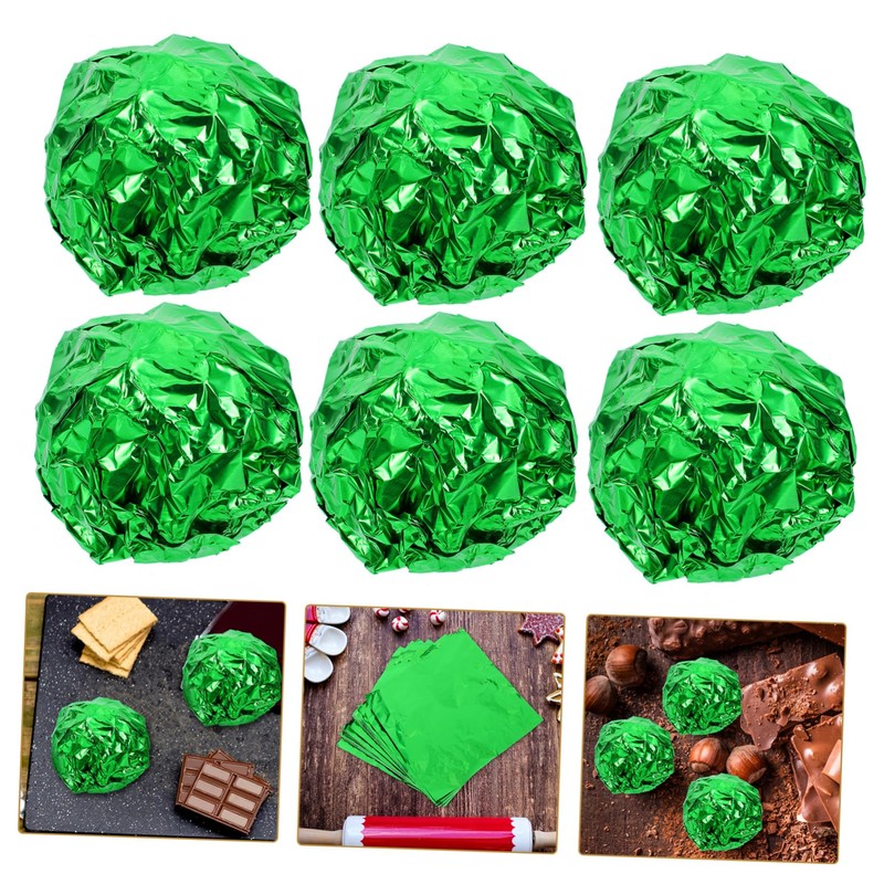 FUNOMOCYA 100pcs Aluminum Foil Wrapping 20x20cm Candy Wrapper Tin Foil