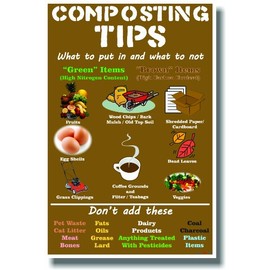 Composting Tips - NEW Health Think Green Self Help POSTER