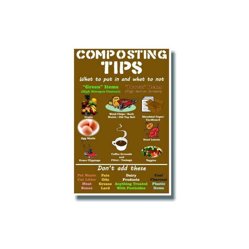 Composting Tips - NEW Health Think Green Self Help POSTER