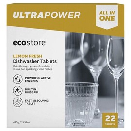 ecostore Dishwasher Tablets - Ultra Power, 22 Tablets