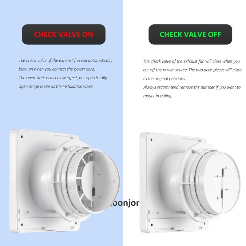 4inch Exhaust Fan, Window Wall Mount Vent Extractor Fan w/Button