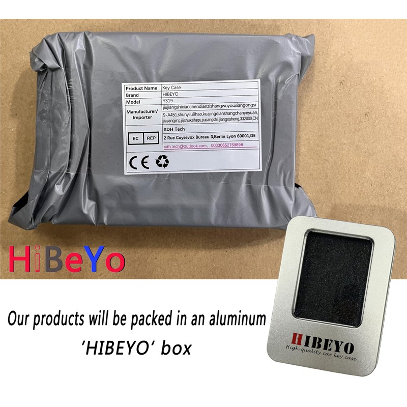 HIBEYO Leather Car Key Case Fits Mitsubishi Outlander 2022-2025 Key
