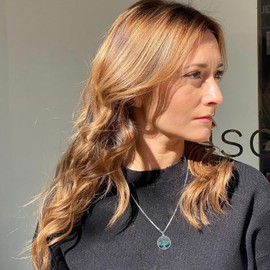 Eusense Cremation Jewelry Tree of Life Urn Necklace for Human Ashes of Loved Ones Women Men Memorial Pendant 925 Sterling Silver Keepsake Earn Lockets To Put Ashes In Round Abalone Shell