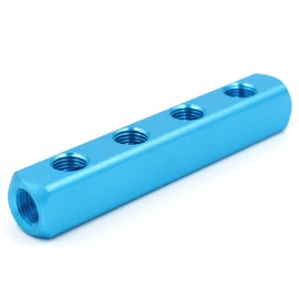 Heschen Air Manifold 4 Way 7 Connectors 1/4 Inch PT Thread Quick Connector Hose Inline