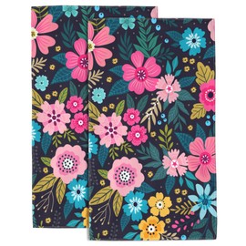 Wotinsi Amazing Floral Hand Towels for Bathroom Set of 2 Colorful Flowers Hand Towels Soft Absorbent Decorative Hand Towels for Bathroom Kitchen Sports Gym Yoga Home Decor 14 x 28 in