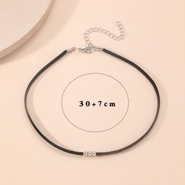 W WEILIRIAN Punk Suede Choker Necklace Boho Gold Bead Necklace Black Velvet Necklace Choker Velvet Cord Necklace Short Collar Necklace Jewellery for Women and Girls Gifts, Metal