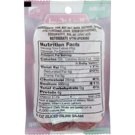 Bridgford Sliced Italian Salami, Gluten Free, Made in the USA, 5 Oz, Pack of 3
