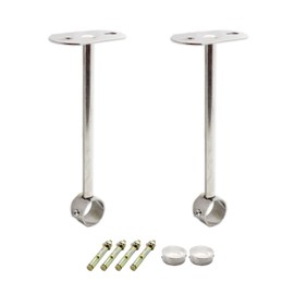 2 Pack Ceiling Mount Bracket, Stainless Steel Wardrobe Pipe Bracket Rod Holder Ceiling Holder, ULIFESTAR Shower Curtain Closet Wardrobe Rod Lever Support Holder Pipe Flange Socket 32x200mm/1.26x8''