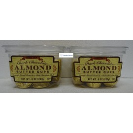 Trader Joe Dark Chocolate Almond Butter Cups 8oz 227g (Two Tubs)