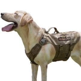 No Pull Dog Harness -Tactical Dog Harness - Breathable mesh, Pet Walking Hiking Training Vest- Dog Harness for Dogs, Service Dog, X-Large, Coyote Brown