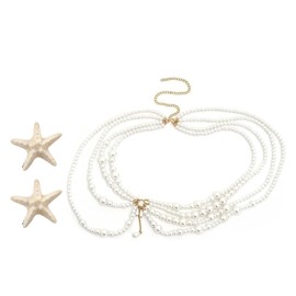 Daifunli 3 Pcs Halloween Mermaid Costume Women Pearl Waist Chain