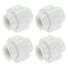 sourcing map 4Pcs 1/2" UPVC Union Coupling Pipe Fitting (Socket x Socket), UPVC Union Coupling Adapter, Schedule 40 EPDM O-Ring for Irrigation, Pool System, Indoor Plumbing Project (White)