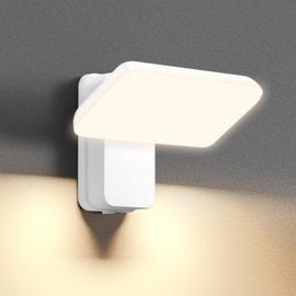 brightower brightower Au?enlampe, LED Wandleuchte Aussen, Wasserdicht IP65 aussenlampe wand, Wandleuchte Innen/Au?en mit Schwenkbar LED Panel, Warmwei? 3000K Au?enwandleuchte fr Garten Terrasse, Wei?