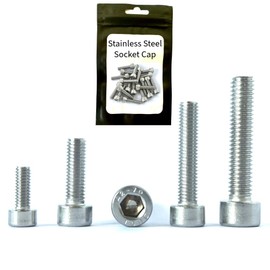M5 x 20mm - Stainless Steel - Socket Cap - Hex Allen Key Screw Bolts - Perfect for Machinary, Electrical Devices, Furniture, Fixtures, Indoor & Outdoor DIY Projects - 20 Pack
