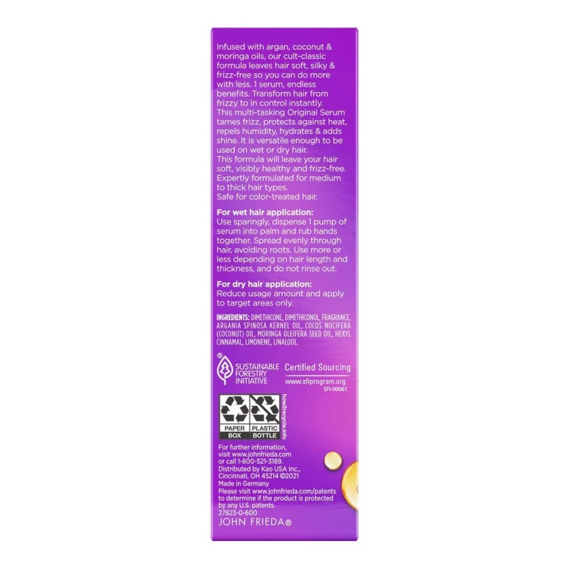 John Frieda Tratamiento Capilar Frizz-ease Hair Serum Original Fórmula 50ml
