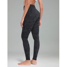 Colorfulkoala Women's Dreamlux Workout Leggings with Pockets High Waisted 28" Inseam Full Length Yoga Pants (L, Grey Camouflage)