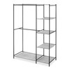 Whitmor Double Rod Closet with Shelves - Black
