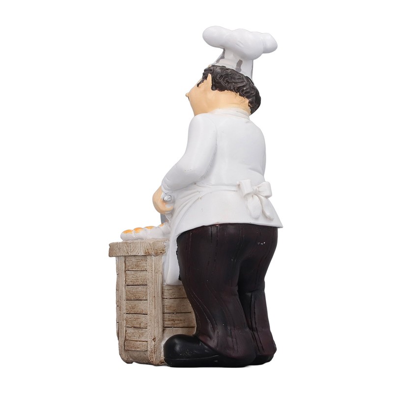 Resin Chef Statue Restaurant Dining Table Decor Figurine Ornament Kitchen