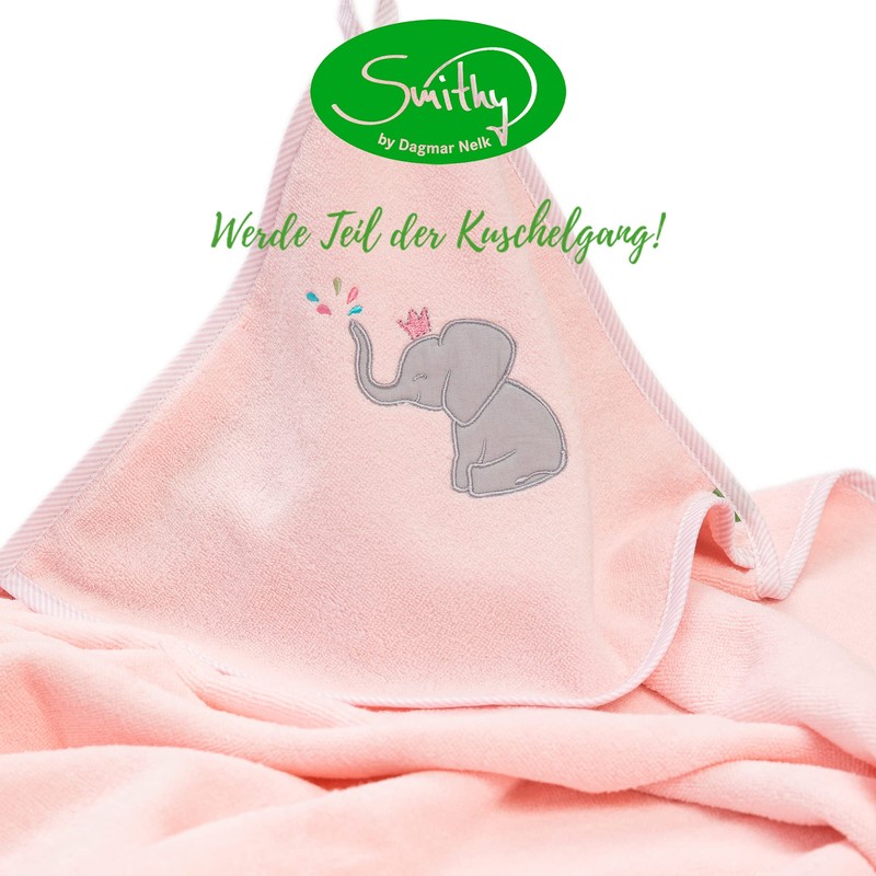Smithy Baby Elephant Face Cloth, 100% Cotton Terry Towelling, Wash