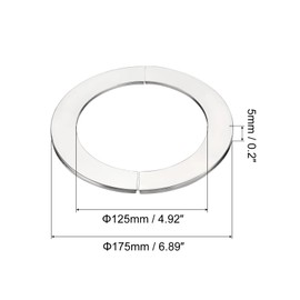 sourcing map Wall Split Flange, 201 Stainless Steel Round Escutcheon Plate for 125mm Diameter Pipe