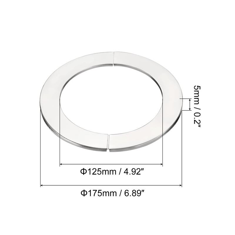 sourcing map Wall Split Flange, 201 Stainless Steel Round Escutcheon