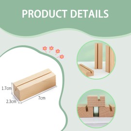 Katyjun Pack of 20 Wooden Table Place Card Holders, Menu Card Holder, Postcard Holder, Wooden Stand for Place Cards