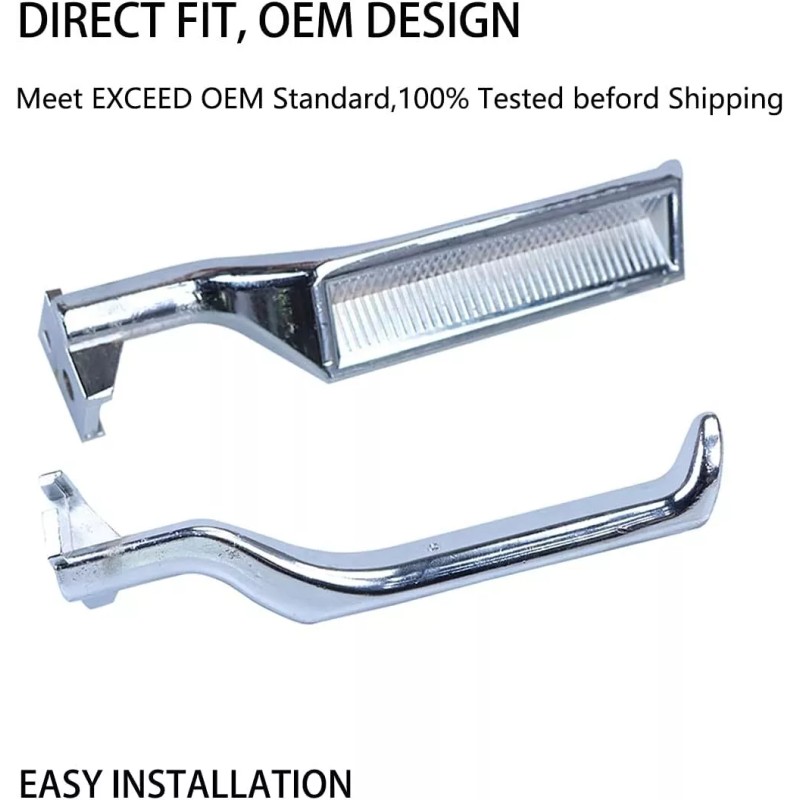 Slaction Pair LH & RH Interior Door Handle Heavy Chrome