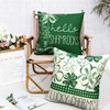 Kwlegh St Patricks Day Hello Shamrocks Pillow Covers 20x20 Green