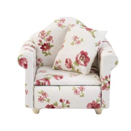 AUEAR, 1:12 Mini Wooden Sofa Arm Chair Furniture for Living Room