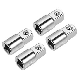QUARKZMAN 4 pieces 3/8 inch drive (F) x 1/2 inch (M) socket reducer adapter, female to male, Cr-V steel (silver)