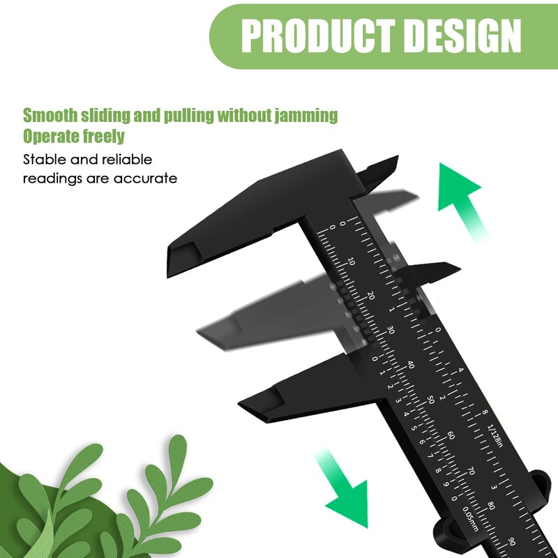 TNJPSEK 6 Pack Plastic Vernier Caliper, 150mm Eyebrow Measuring Tool,