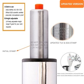 Kaleurrier Gas Lift Cylinder,Pneumatic Chair Replacement Parts- Chair or Stool Lifting Control Mechanism, 500 lbs Heavy Duty Steel Case,Chromcraft,in Universal Size,Height Extension(8" Stroke)