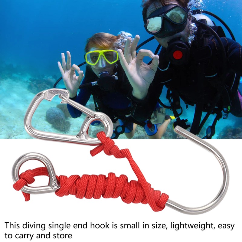 Diving Stainless Steel Single Hook Diving Reef Hook with Lanyard