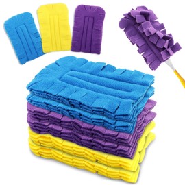 6pcs Fleece Duster Refills Compatible with Swiffe-r Hand Duster, Reusable 360° Fleece Duster Refills Washable Refill Duste-r Pads Wet and Dry Dual Use Reusable for Duste-r Handle(Color:3)