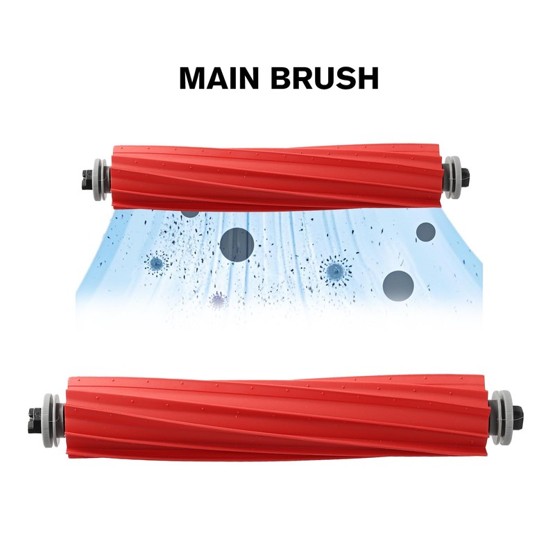 Accessory Set for Replacement Brush with Separable Rubber Main Brush,
