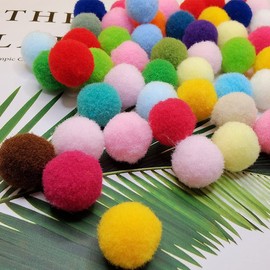 100 Pieces 2CM Assorted Pom Poms, Craft Pom Pom Balls, Colorful Pompoms for DIY Creative Crafts Decorations Craft Project (08)
