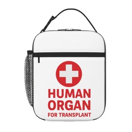 Human Organ For Transplant Insulated Lunch Bag Portable Reusable Lunch Box Medical Theme Thermal Cooler Tote Bag With Pockets For Nurses & Doctors Women Men Gift